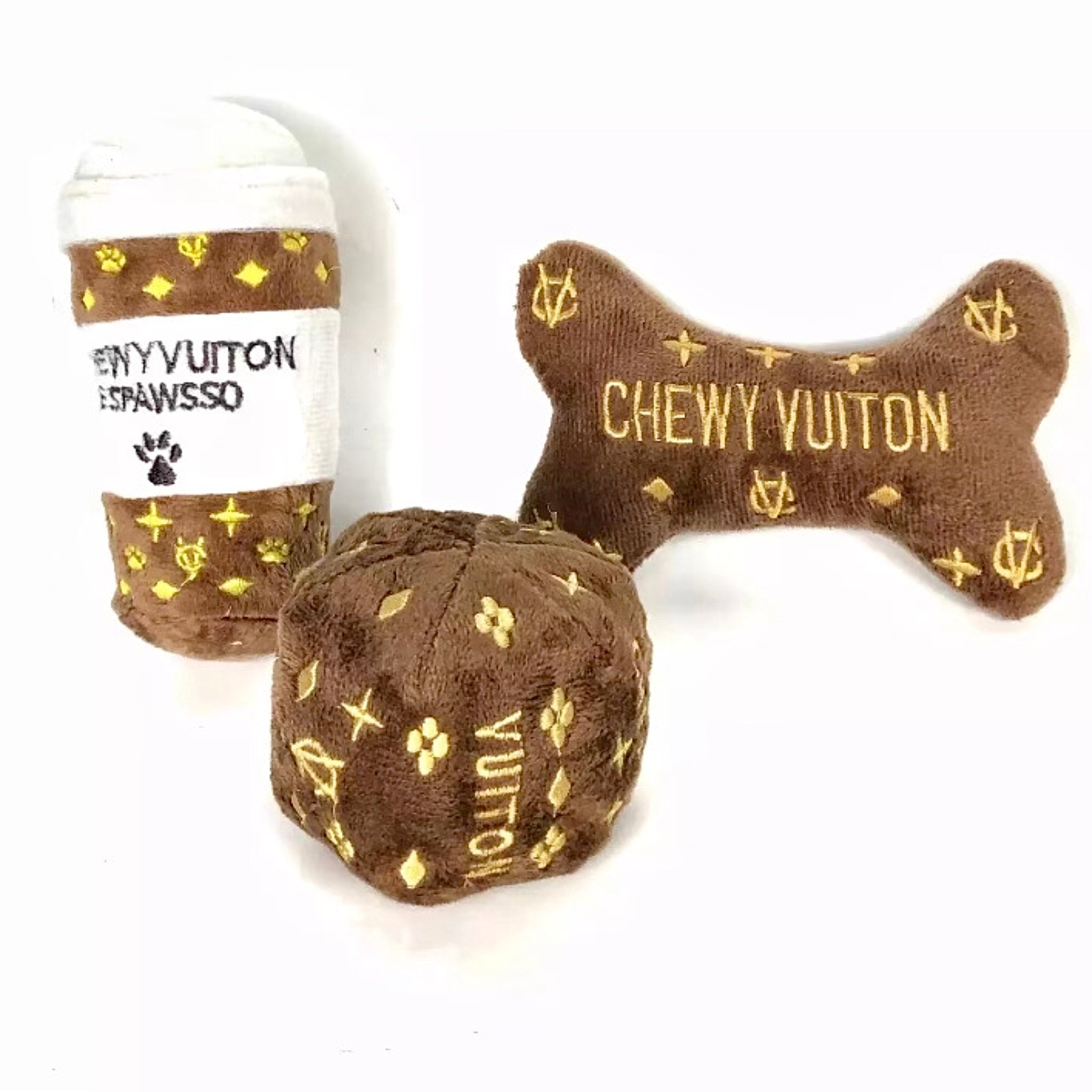 Dog Diggin Designs Chewy Vuiton Bone Toy - Free Shipping